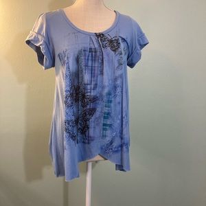Free People 
S-P Blue with 🦋 butterflies